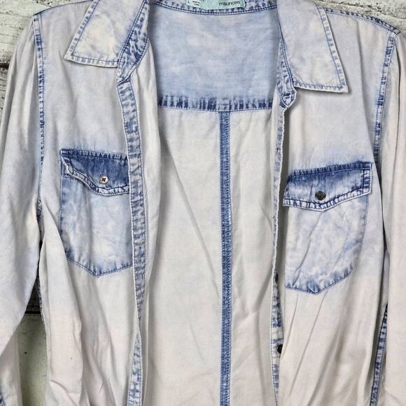 Maurices L Chambray Tencel Button Front Shirt - Picture 2 of 9